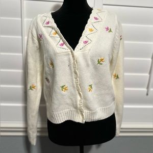 Embroidered Tulip Sweater